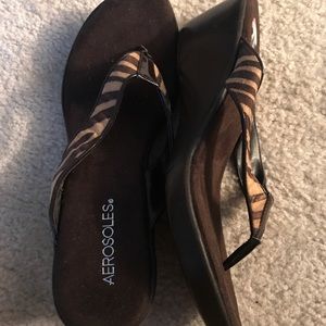 Aerosoles slip on sandals.